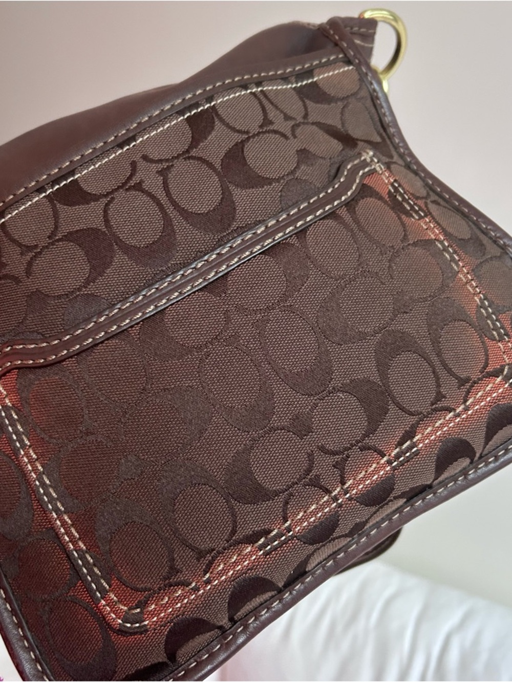 Vintage COACH Bleecker Legacy Flap Brown Leather Shoulder Bag 11434 - Picture 10 of 11